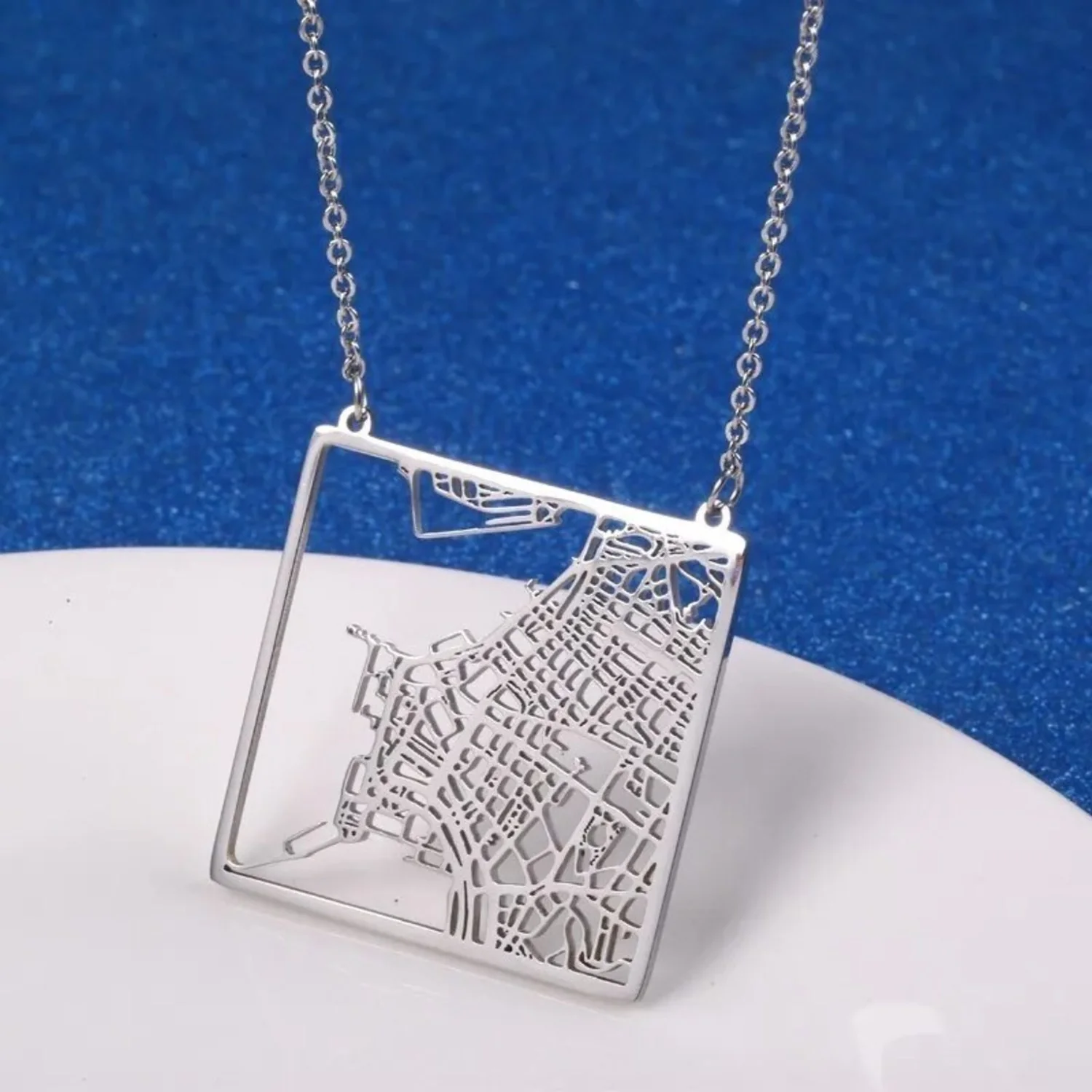 Custom Map Pendant Necklace - Image 14