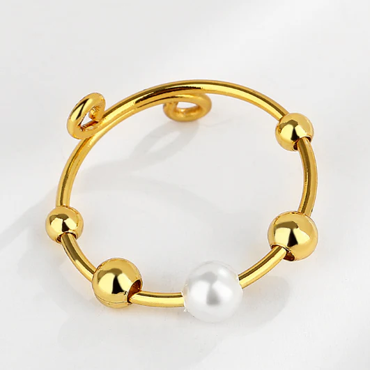 Dainty Adjustable Opal Fidget Ring - Image 3
