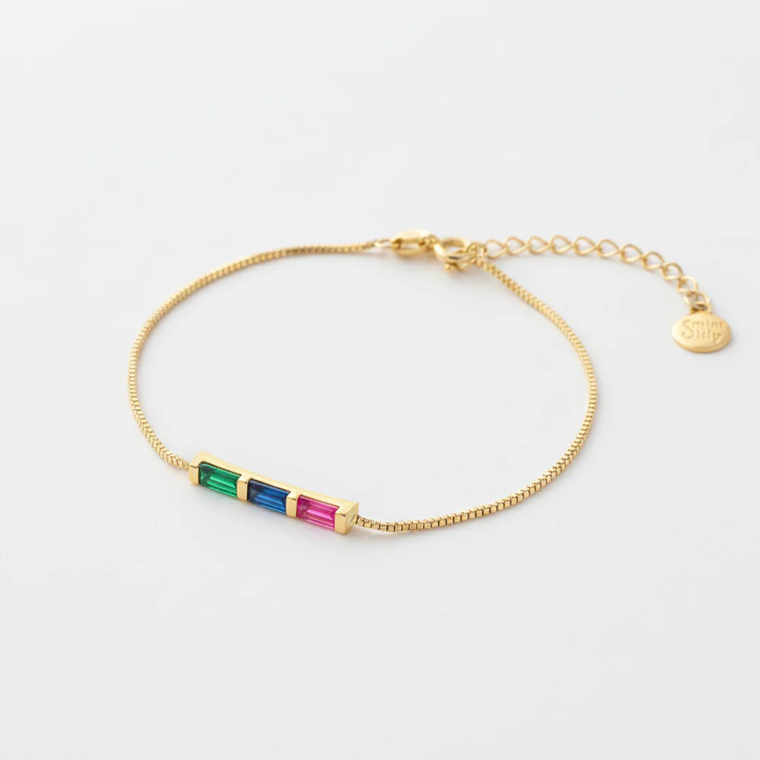 Dainty Baguette Birthstone Bracelet - Image 17