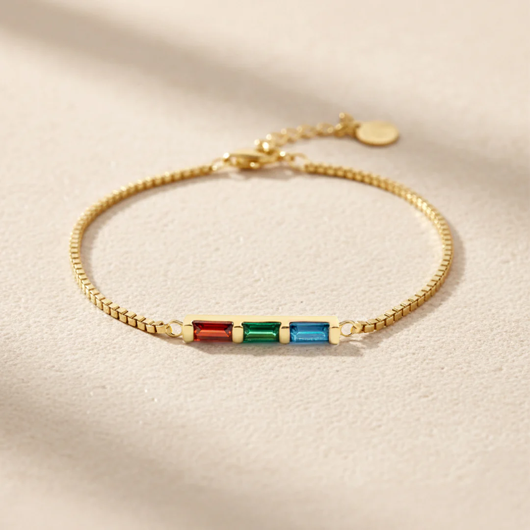 Dainty Baguette Birthstone Bracelet - Image 27