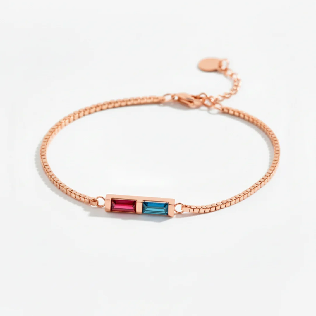 Dainty Baguette Birthstone Bracelet - Image 30