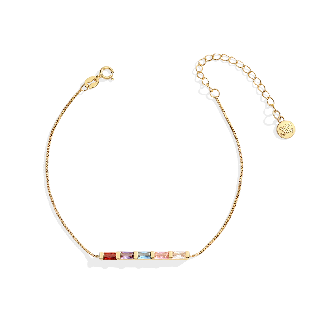 Dainty Baguette Birthstone Bracelet - Image 4