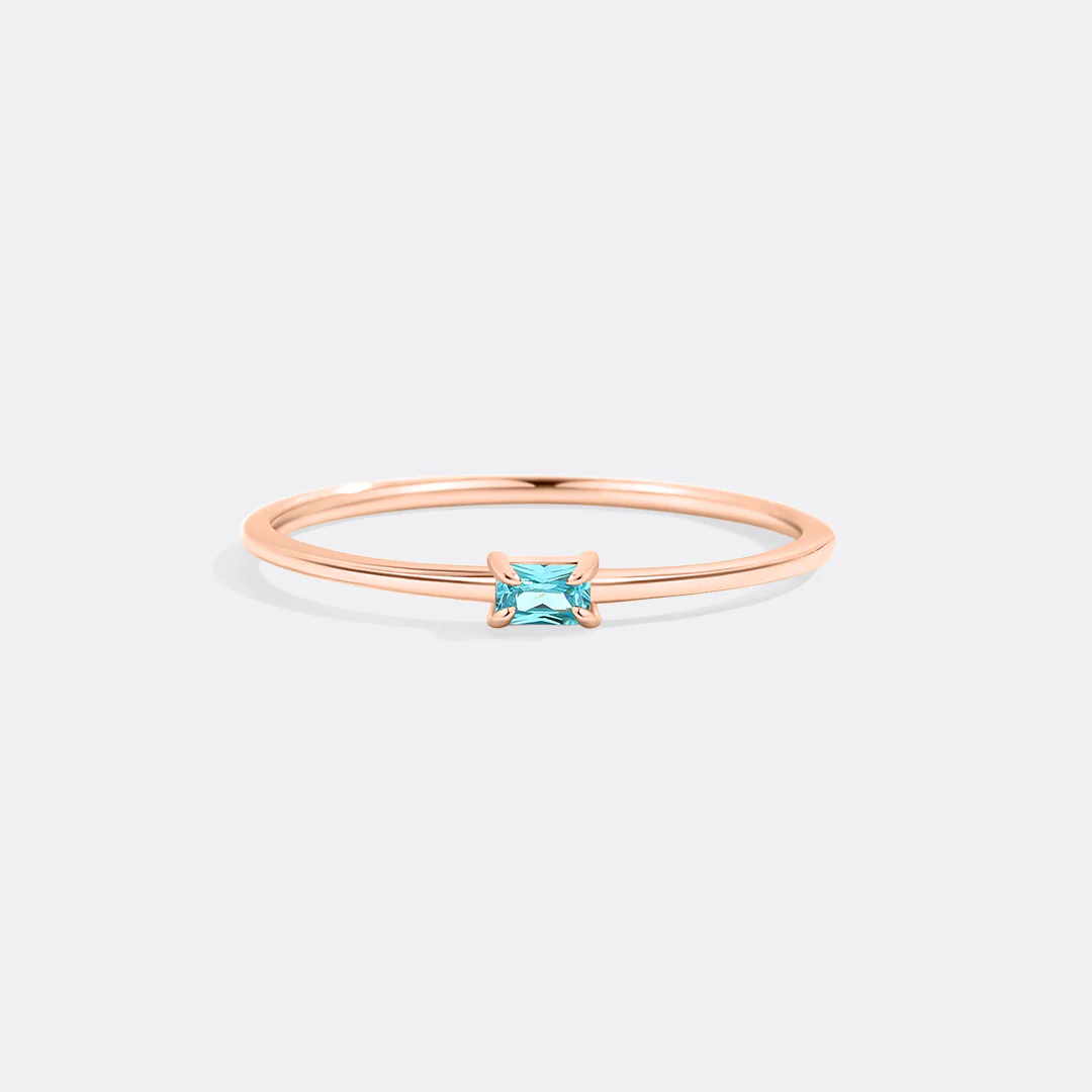 Dainty Baguette Birthstone Stacking Ring - Image 40