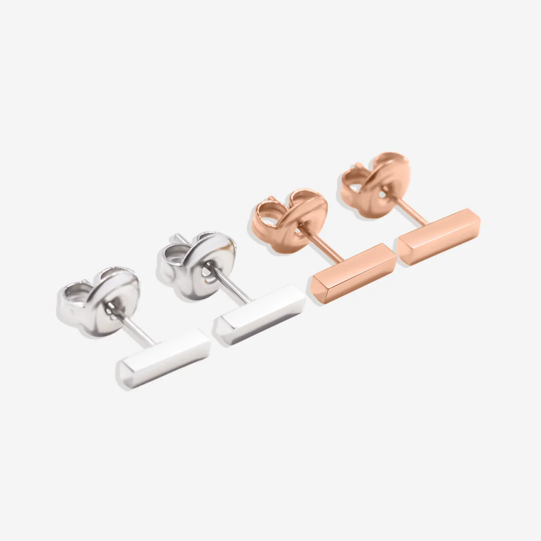 Dainty Bar Stud Earrings - Image 10