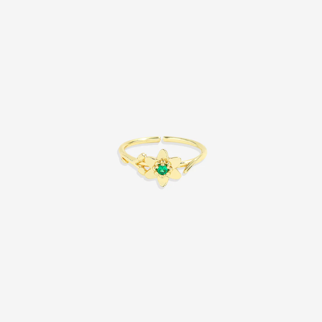 Dainty Gold Birth Flower Ring - Image 15
