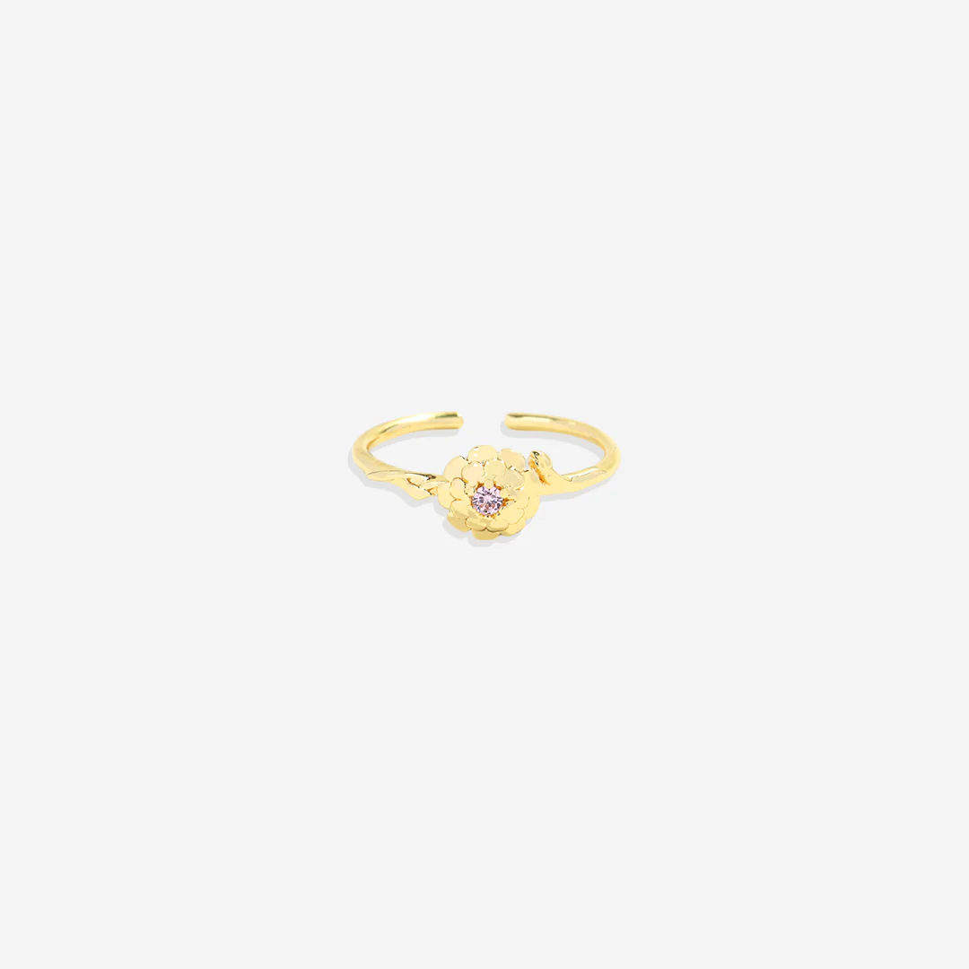 Dainty Gold Birth Flower Ring - Image 16