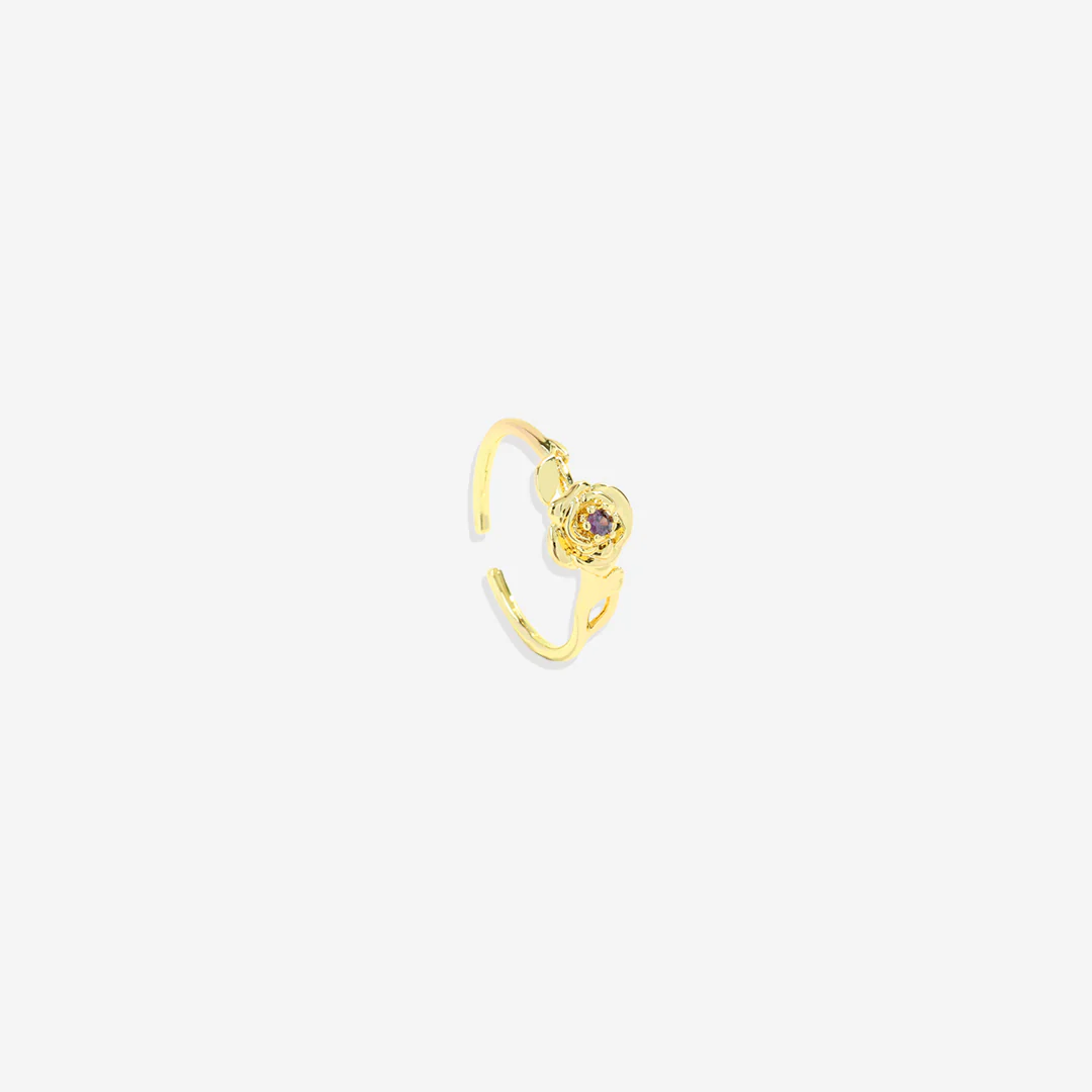Dainty Gold Birth Flower Ring - Image 20