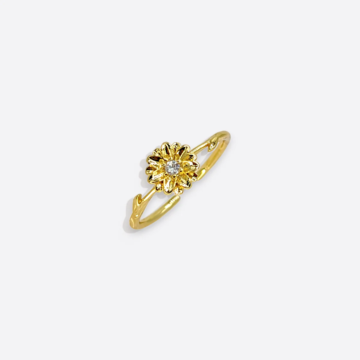 Dainty Gold Birth Flower Ring - Image 5