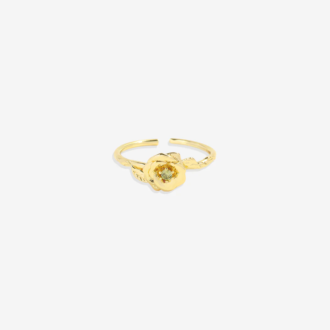 Dainty Gold Birth Flower Ring - Image 8