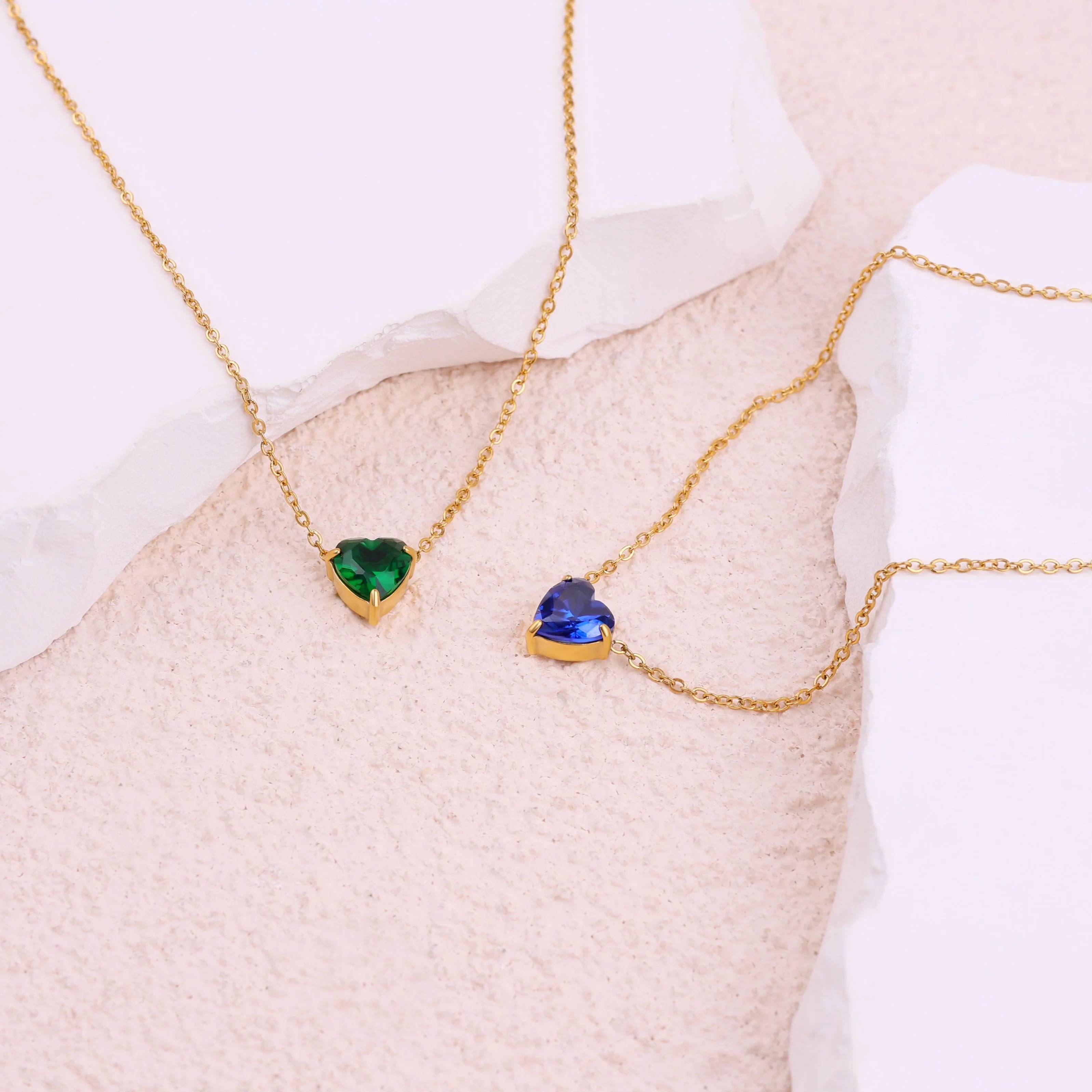 Dainty Birthstone Heart Necklace - Image 4