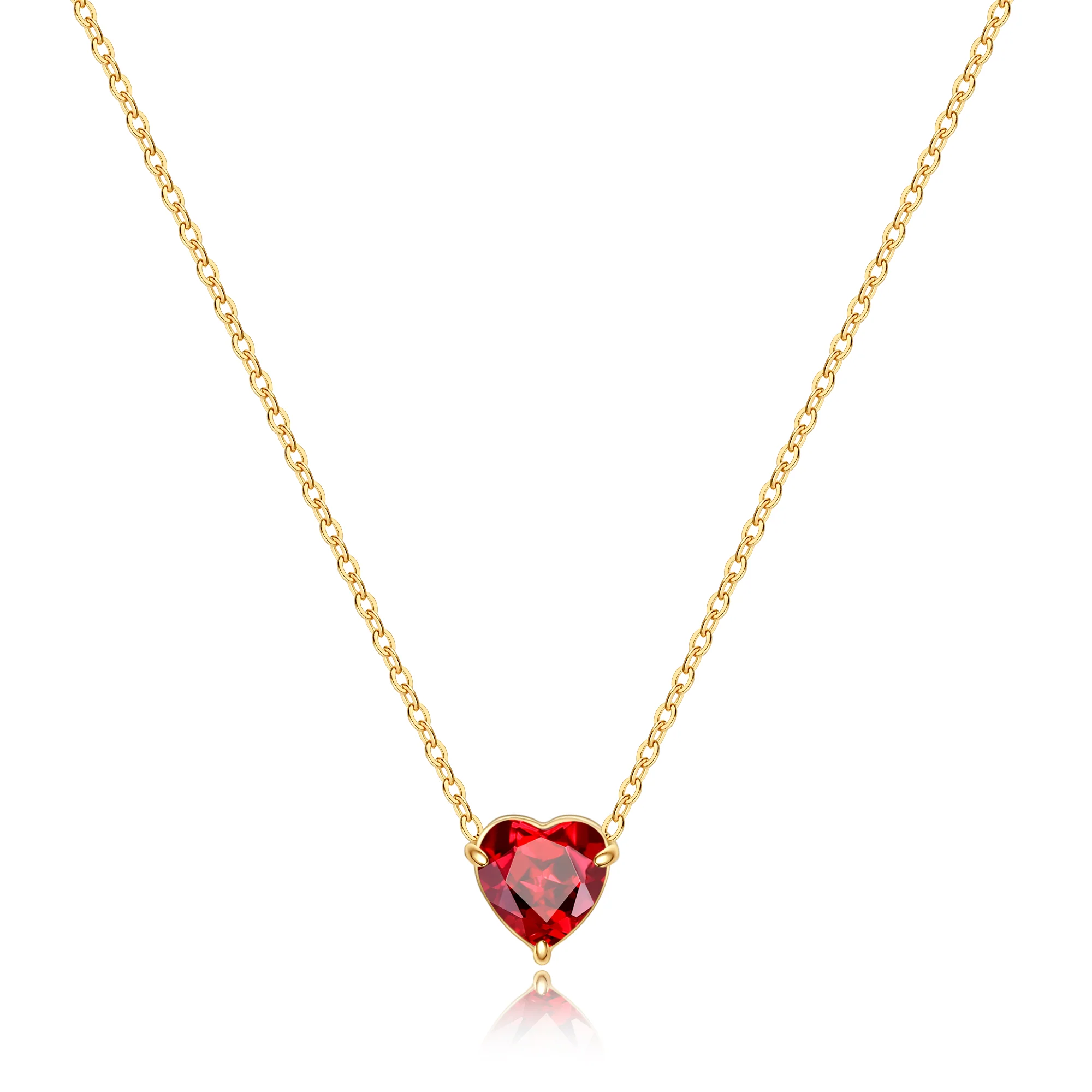 Dainty Birthstone Heart Necklace - Image 6