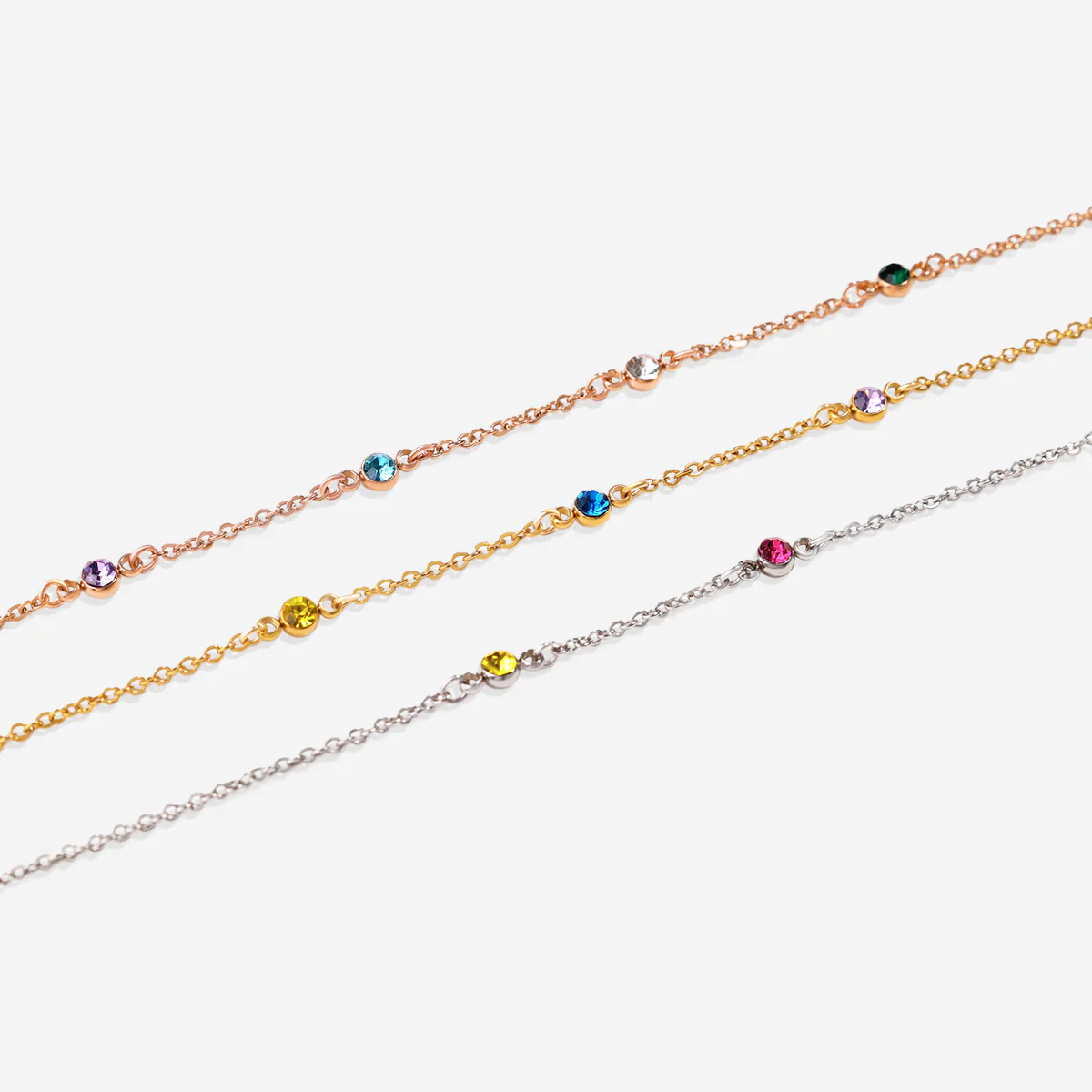 Dainty Birthstone Station Necklace - Image 5