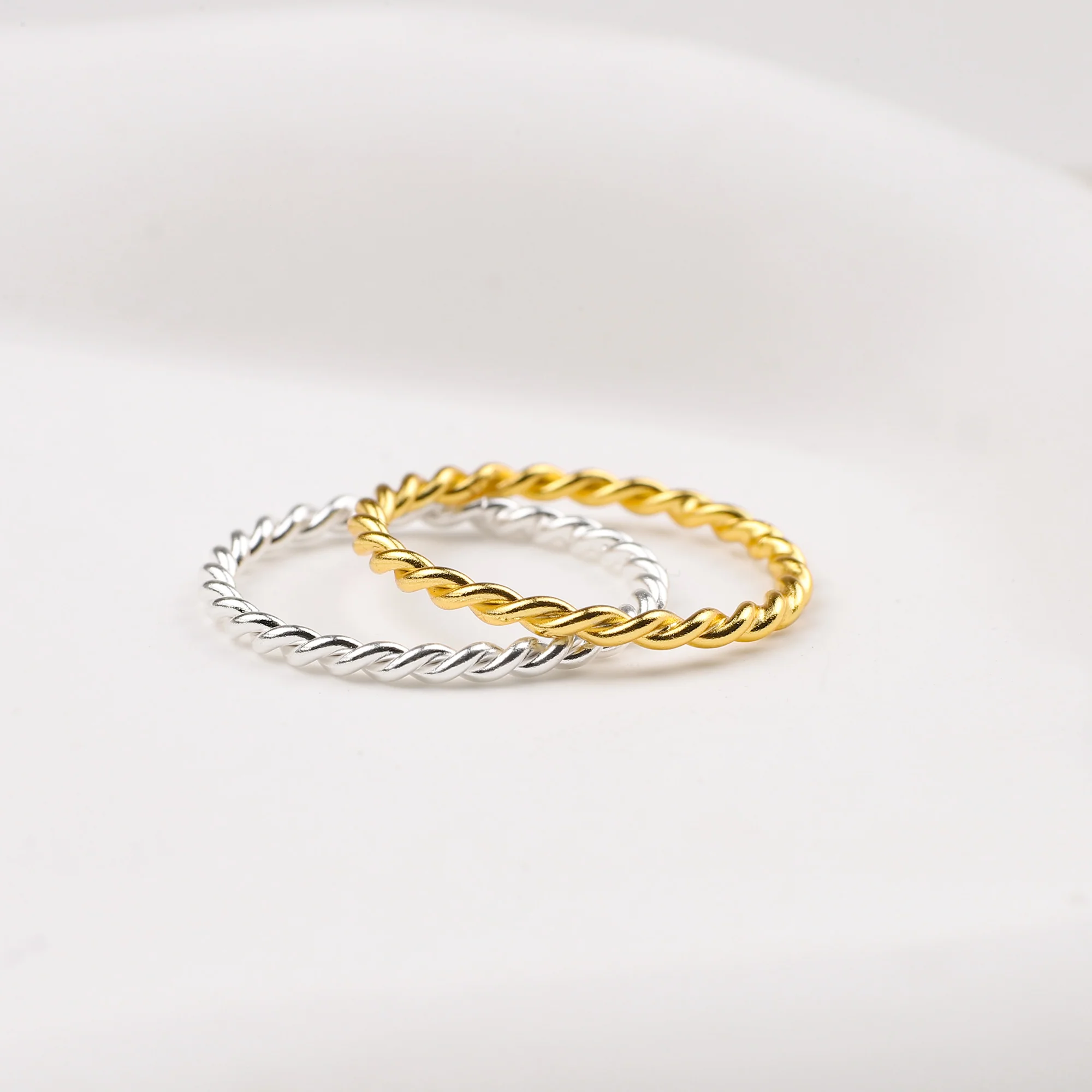 Dainty Braided Stacking Ring - Image 5