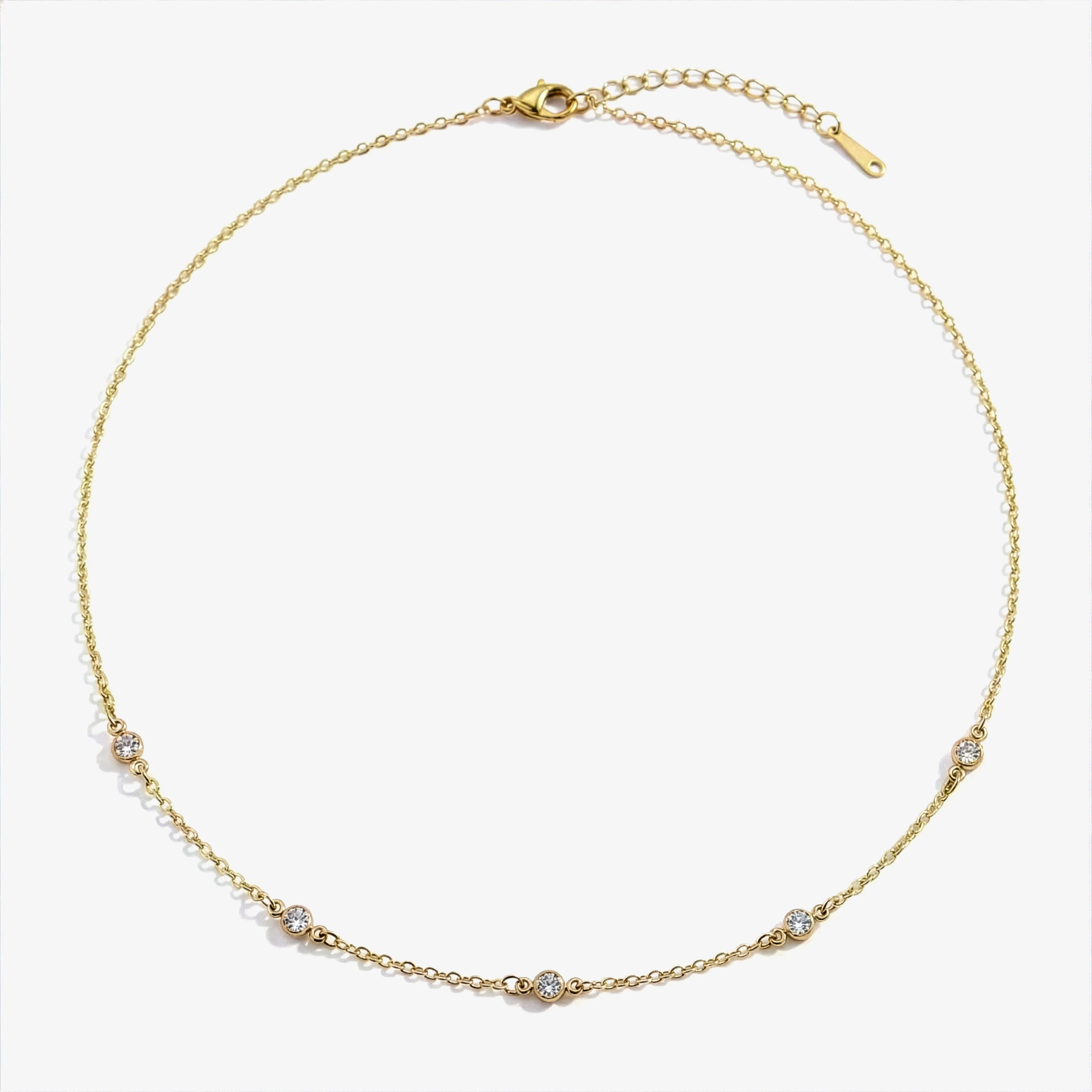 Dainty Crystal Station Necklace - Image 5