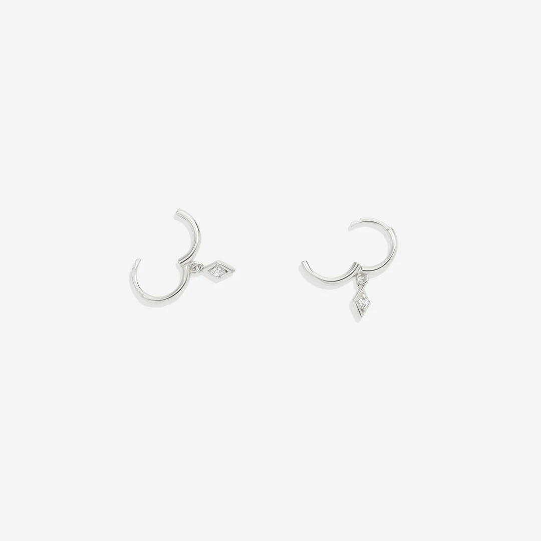 Dainty Diamond Charm Earrings - Image 9