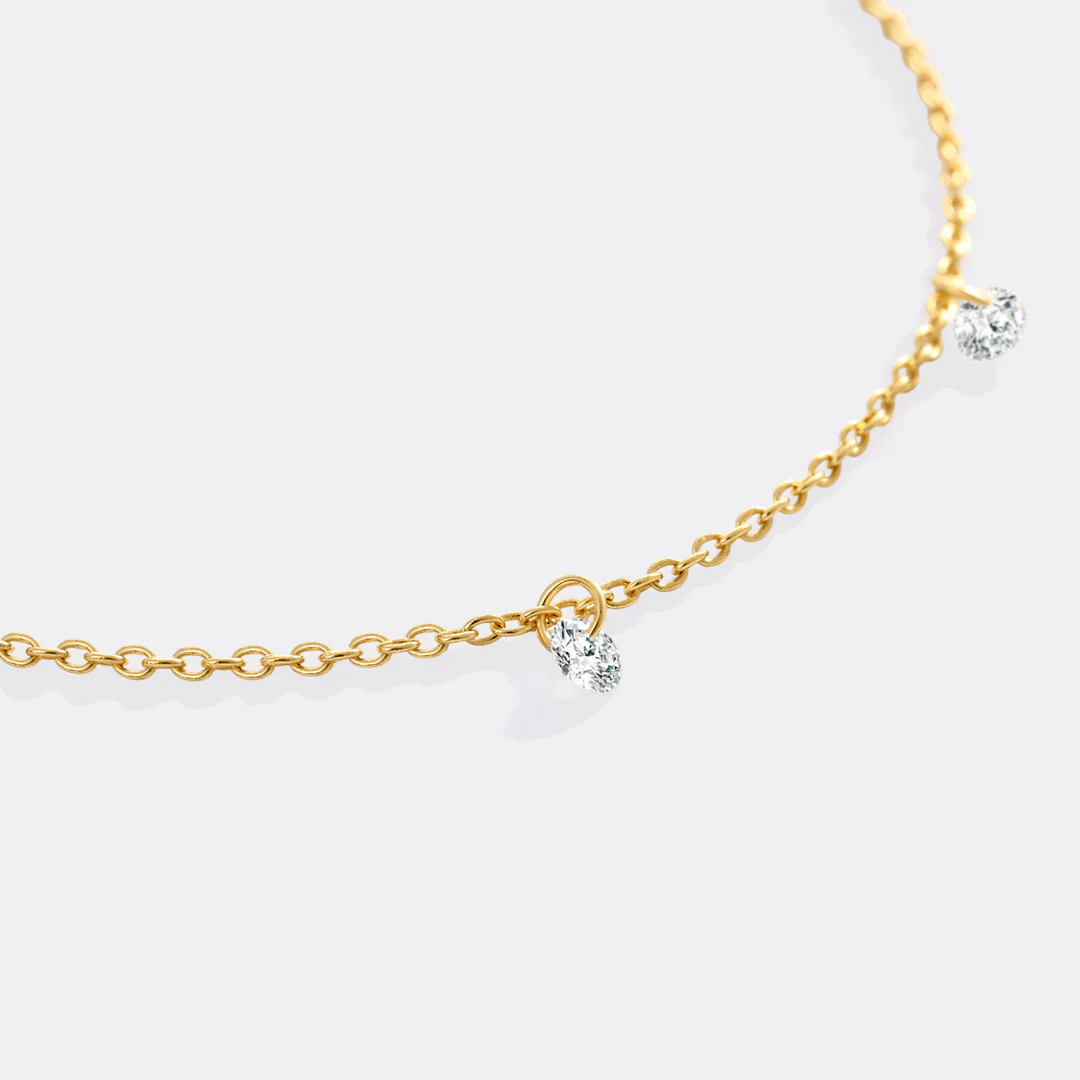 Dainty Diamond Station Bracelet - Image 5