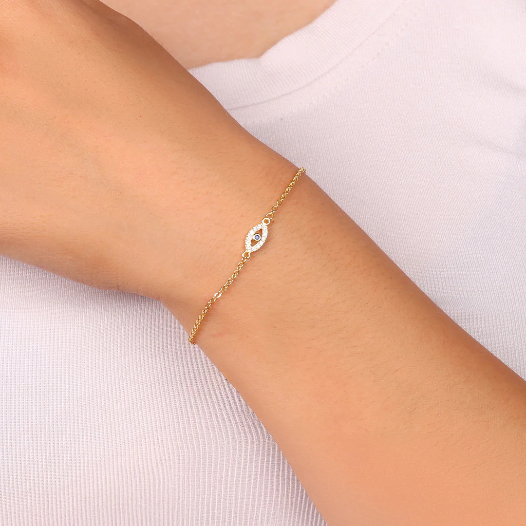 Dainty Evil Eye Charm Bracelet - Image 3