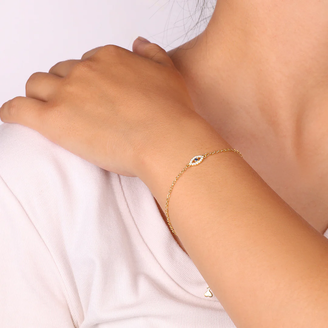 Dainty Evil Eye Charm Bracelet - Image 4