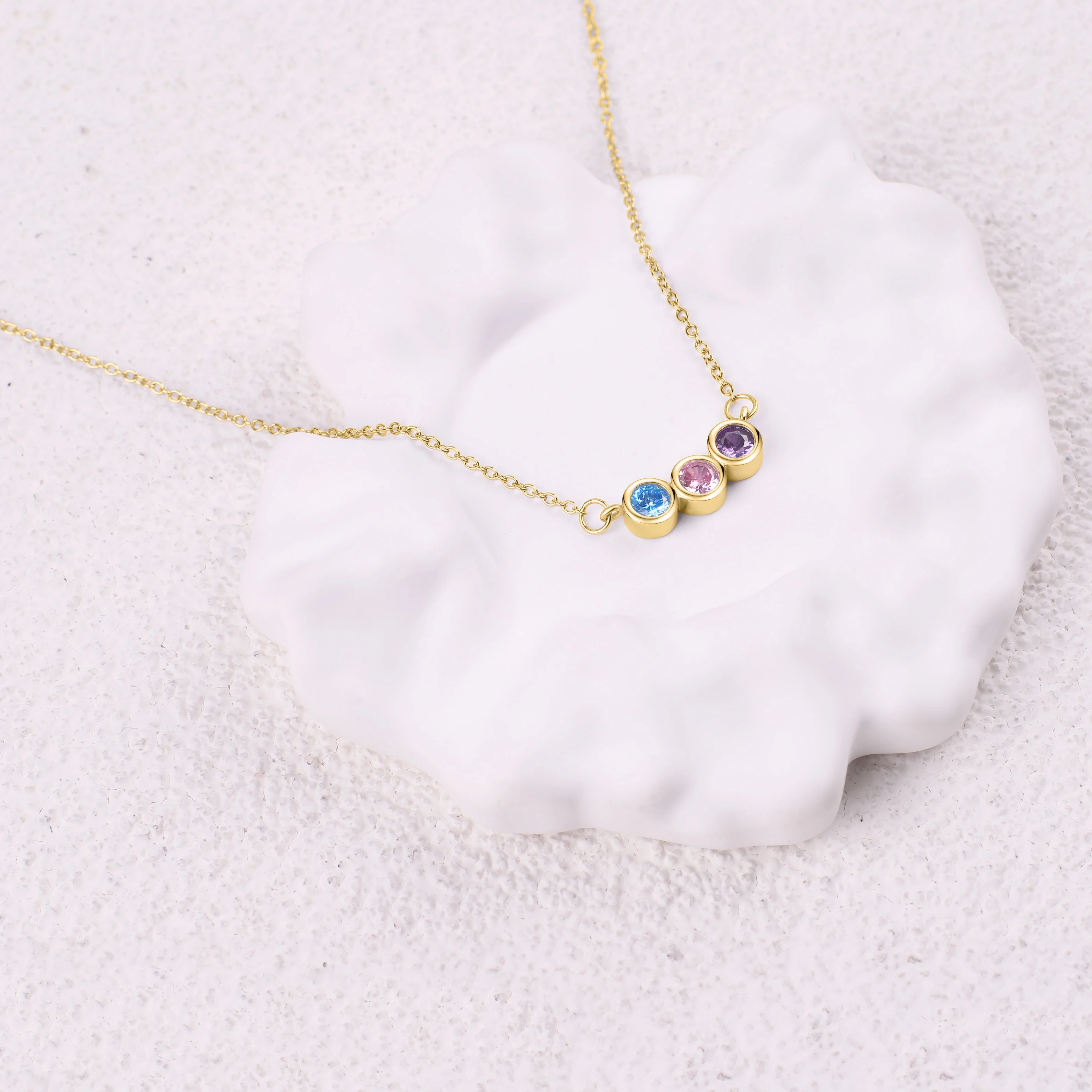 Dainty Family Birthstones Necklace - Image 18