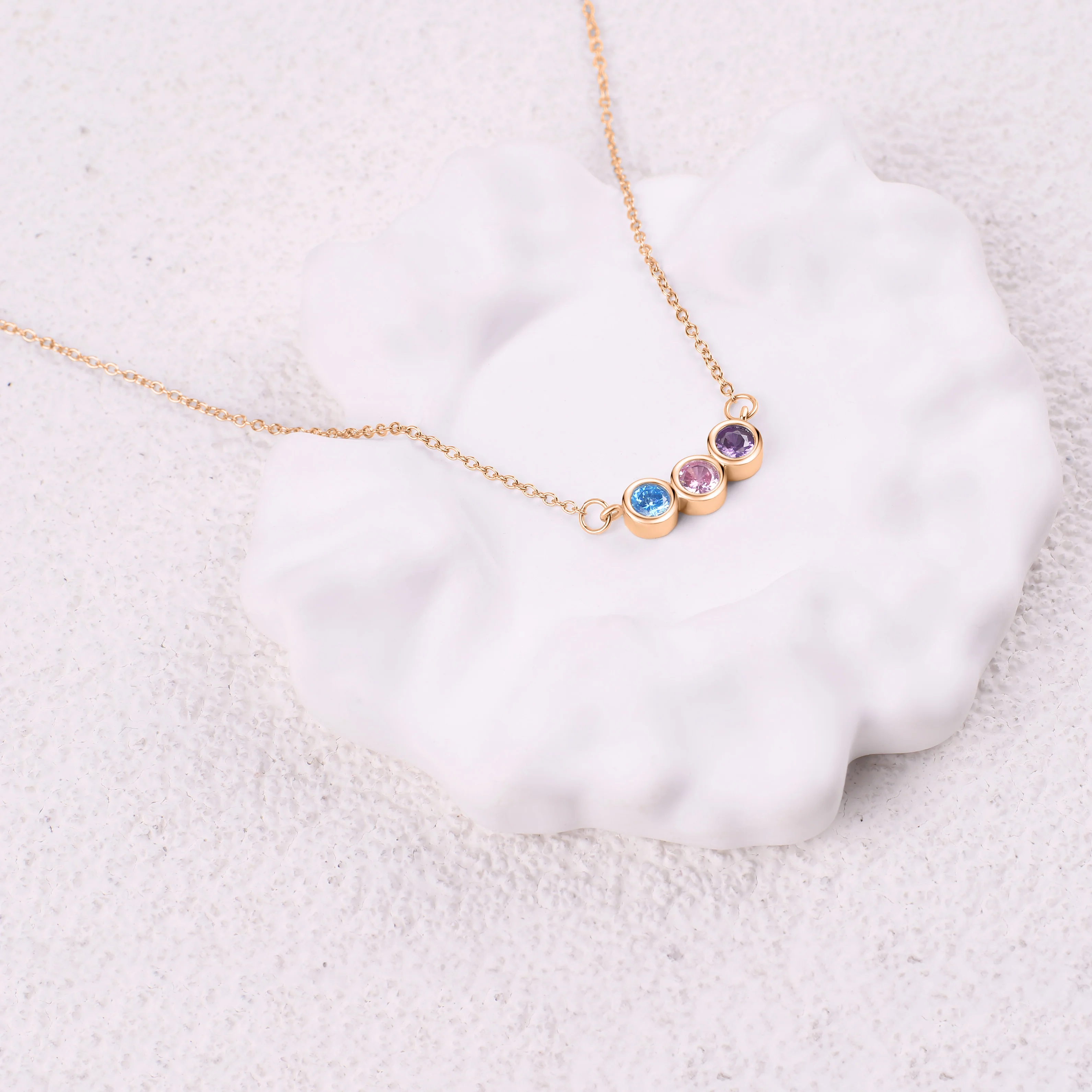 Dainty Family Birthstones Necklace - Image 19