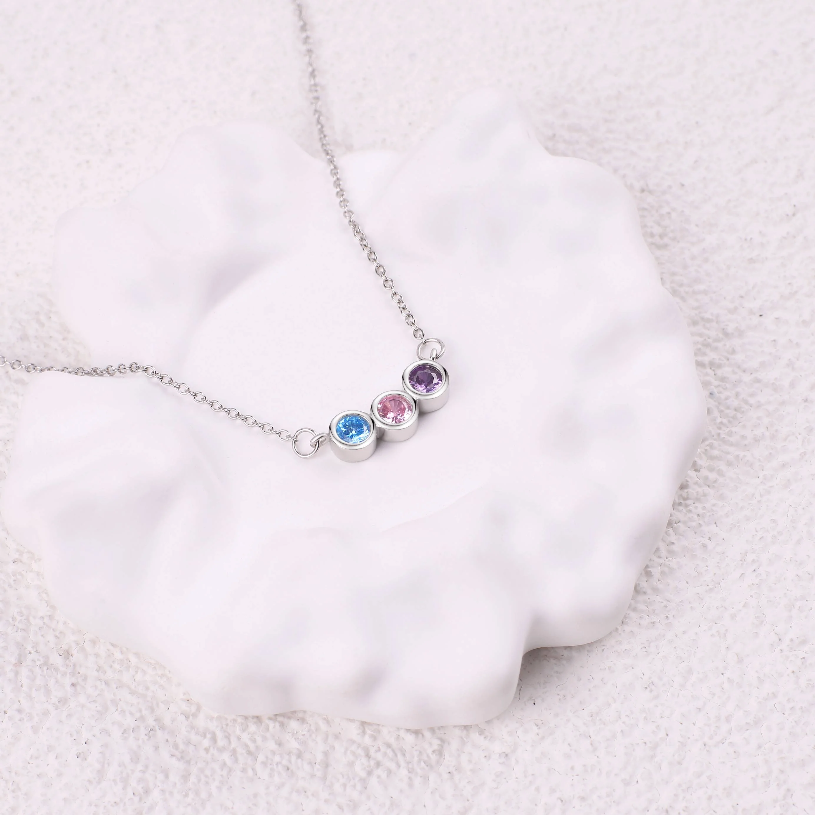 Dainty Family Birthstones Necklace - Image 25