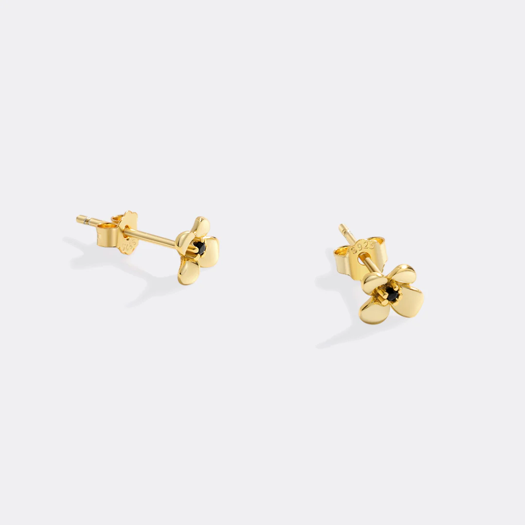 Dainty Floral Statement Stud Earrings - Image 5