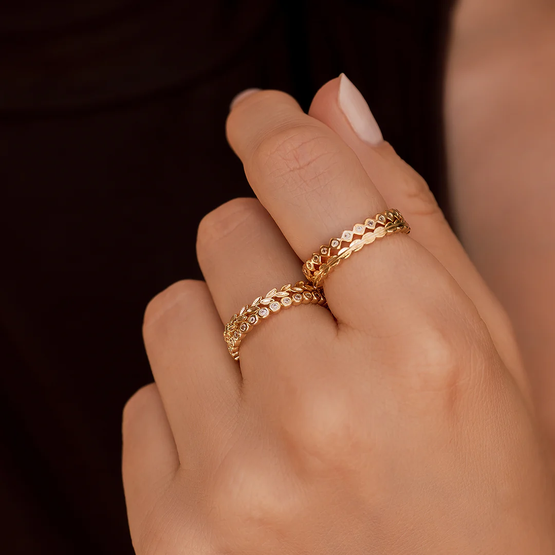 Dainty Gold Mini Ring Set - Image 3