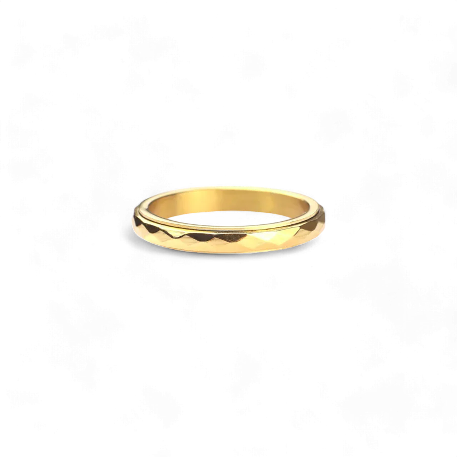 Dainty Hammered Band Spinning Fidget Ring - Image 3
