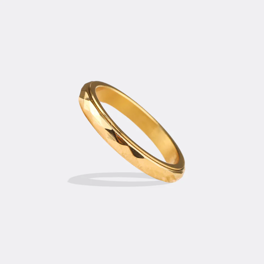 Dainty Hammered Band Spinning Fidget Ring - Image 32