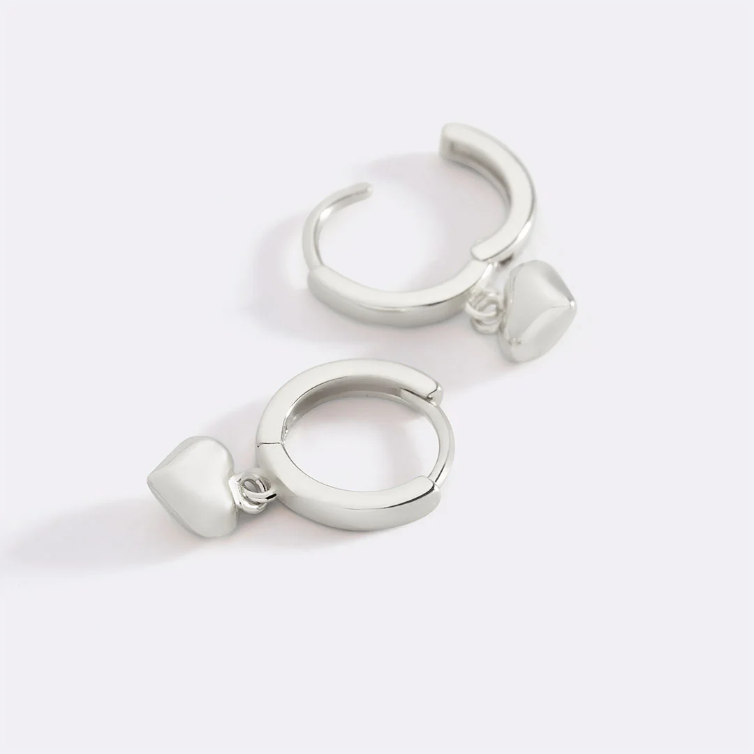 Dainty Heart Hoop Earrings - Image 11