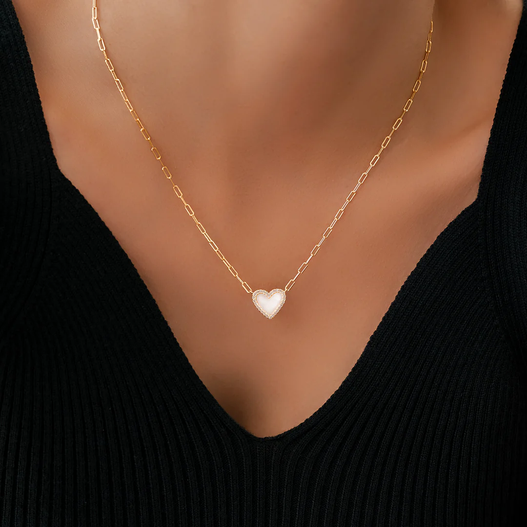 Dainty Heart Paperclip Necklace - Image 13