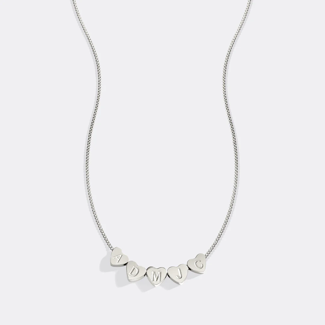 Dainty Heart Stacking Initial Necklace - Image 24