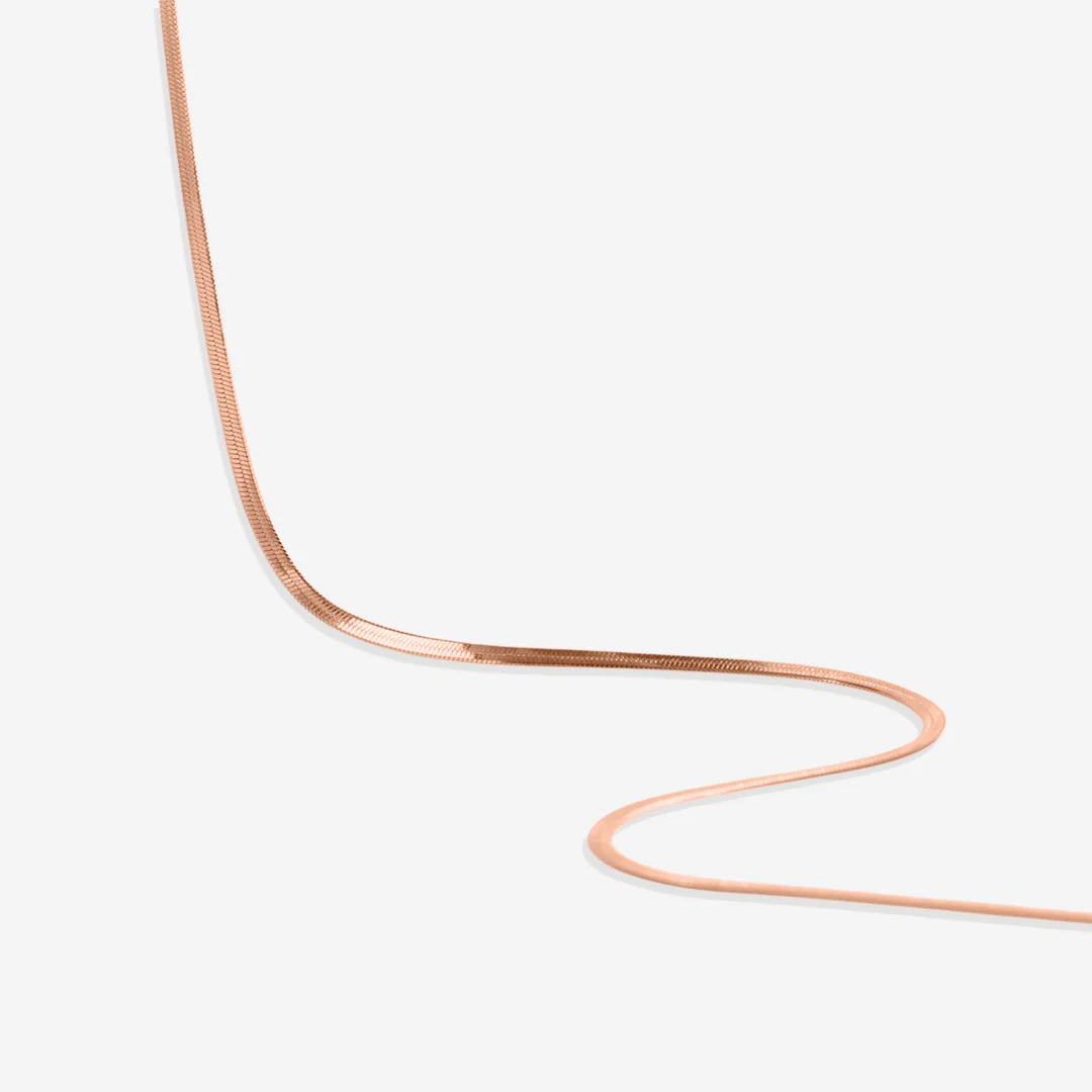 Dainty Herringbone Chain Necklace - Image 11
