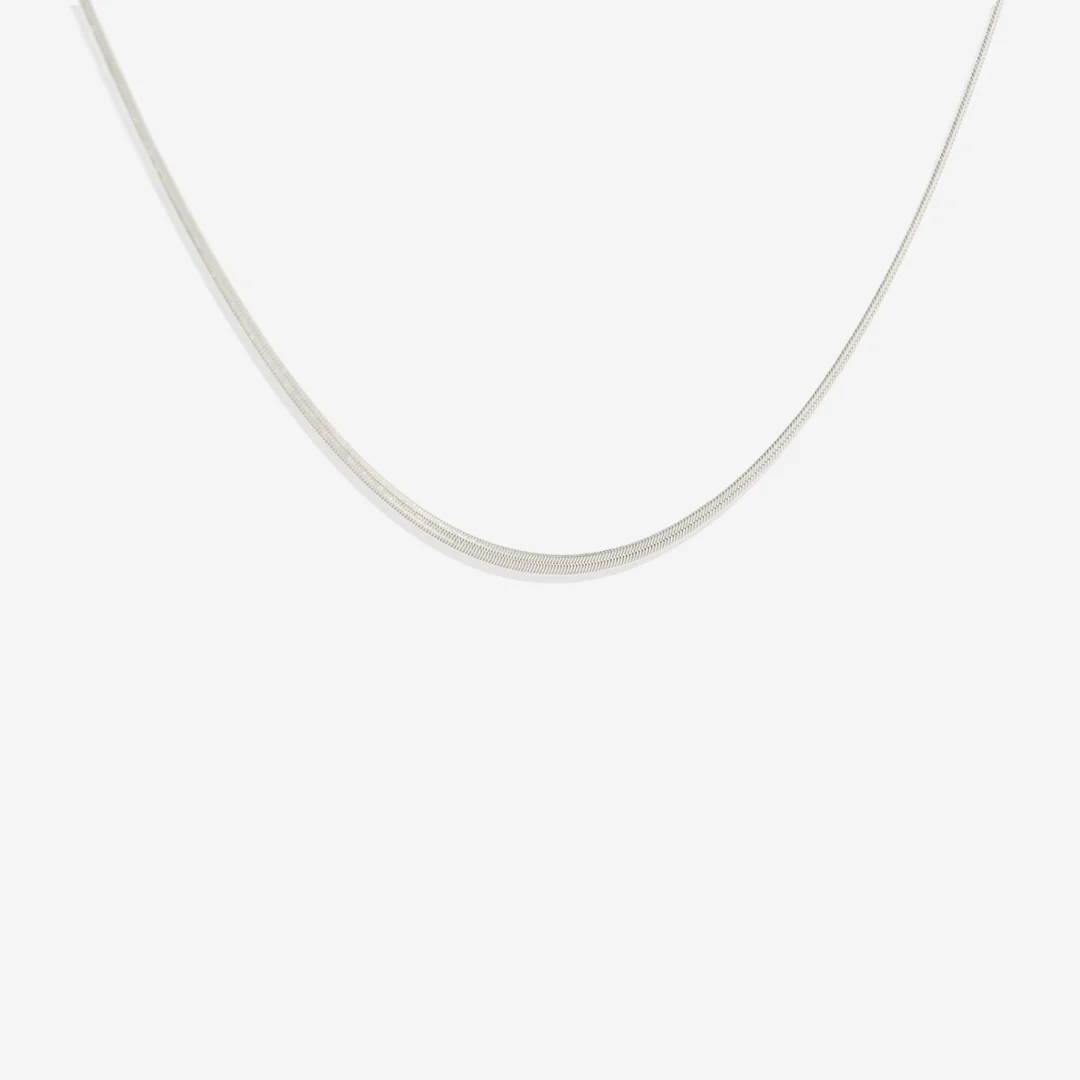 Dainty Herringbone Chain Necklace - Image 14