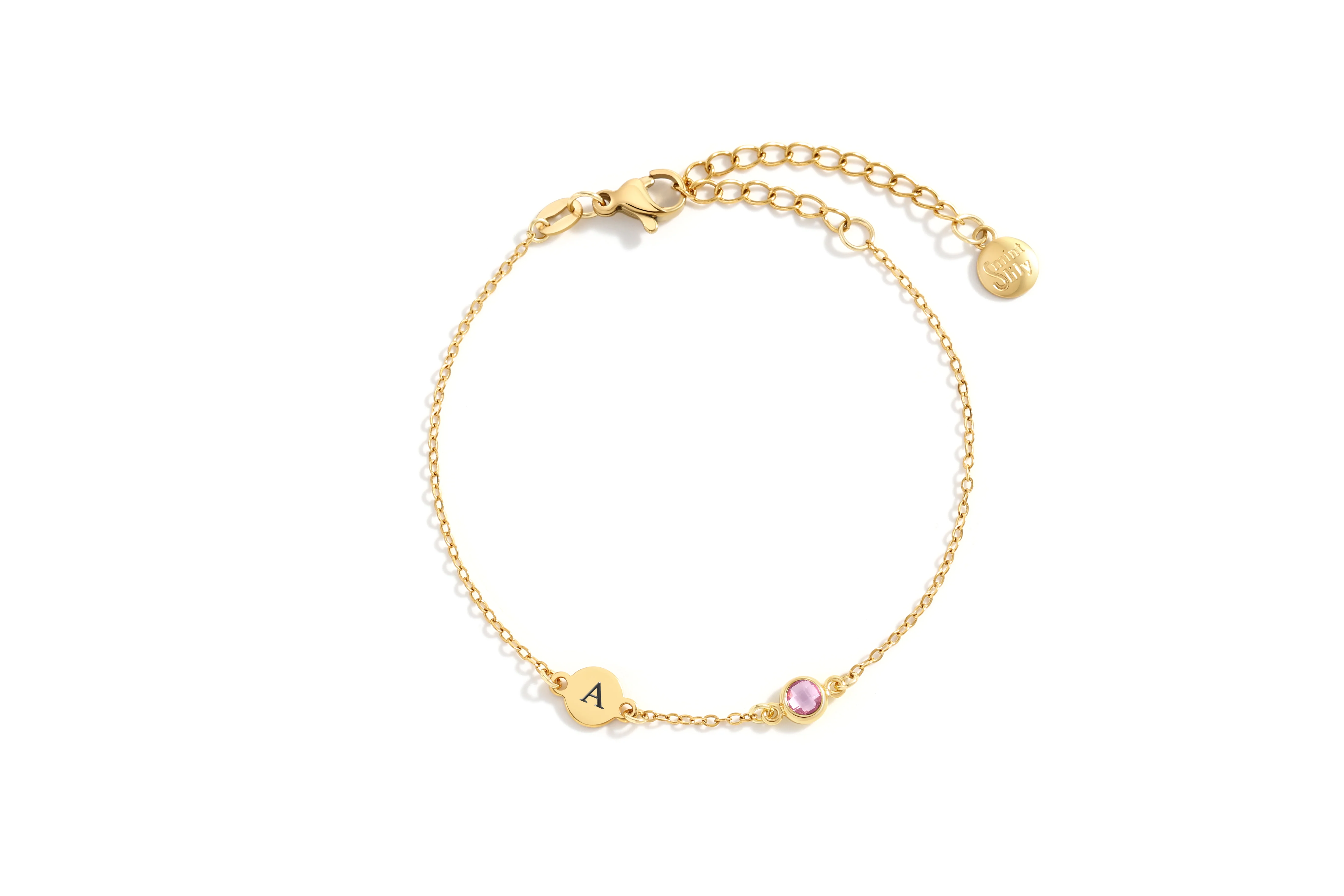 Dainty Initial and Birthstone Bracelet - Image 30