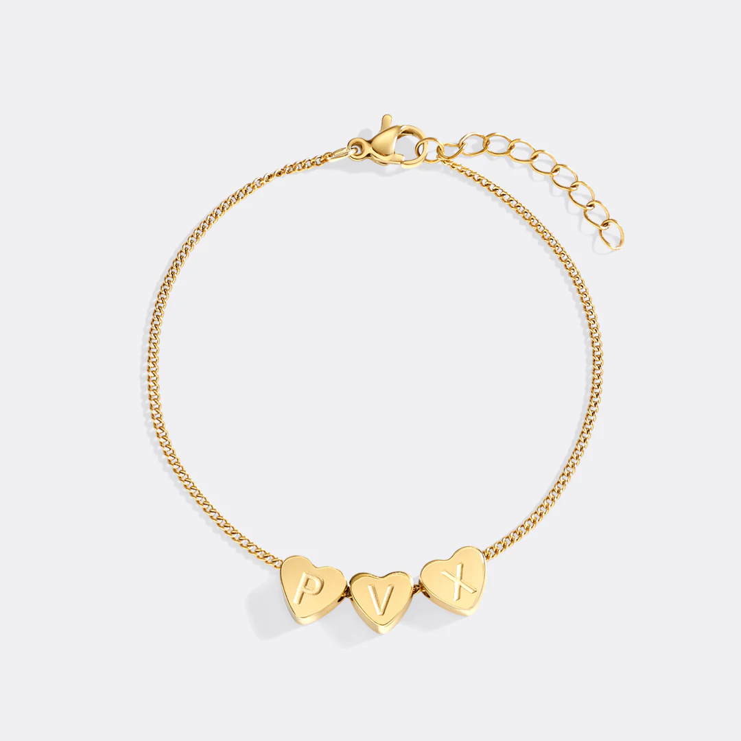 Dainty Initial Heart Bracelet - Image 10