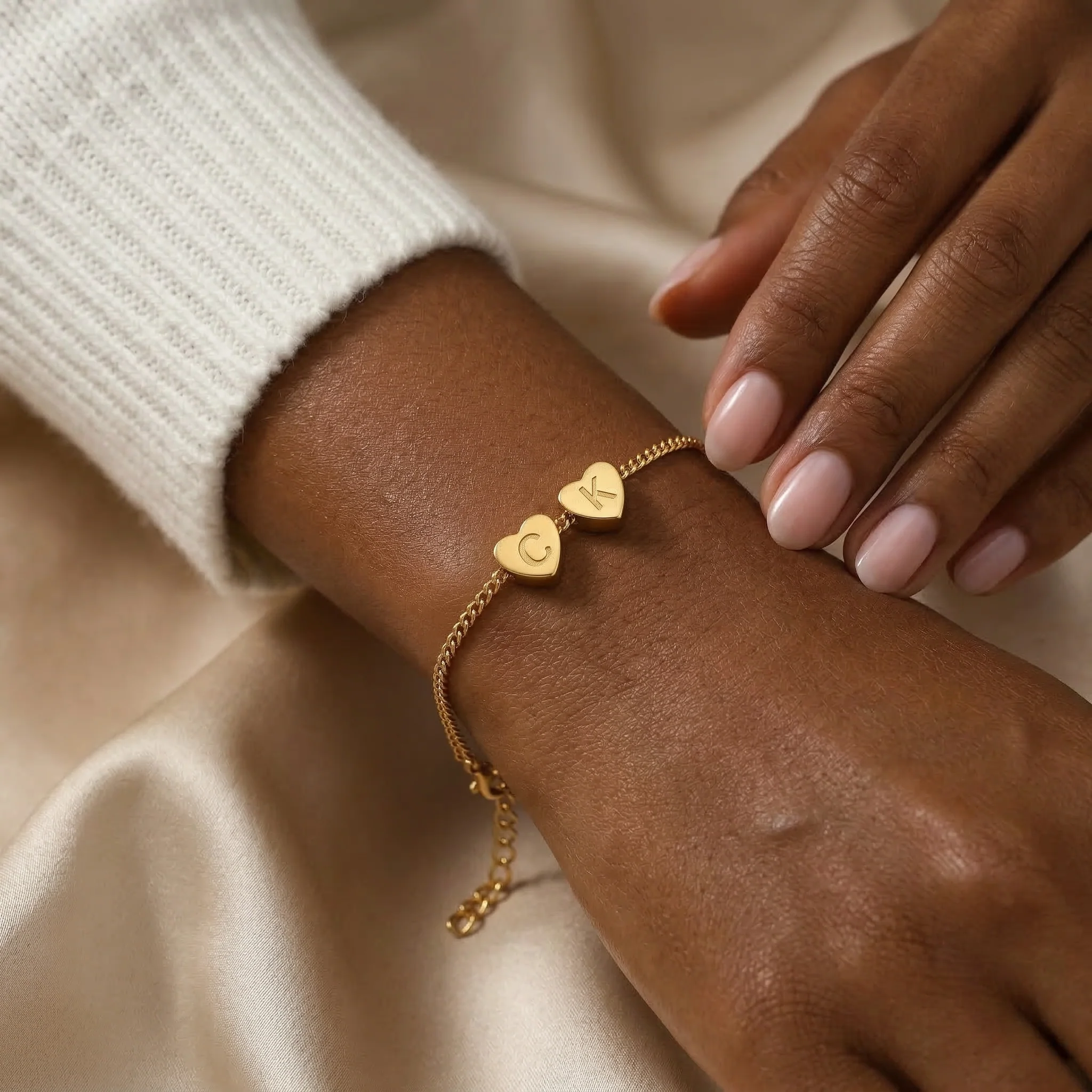 Dainty Initial Heart Bracelet - Image 20