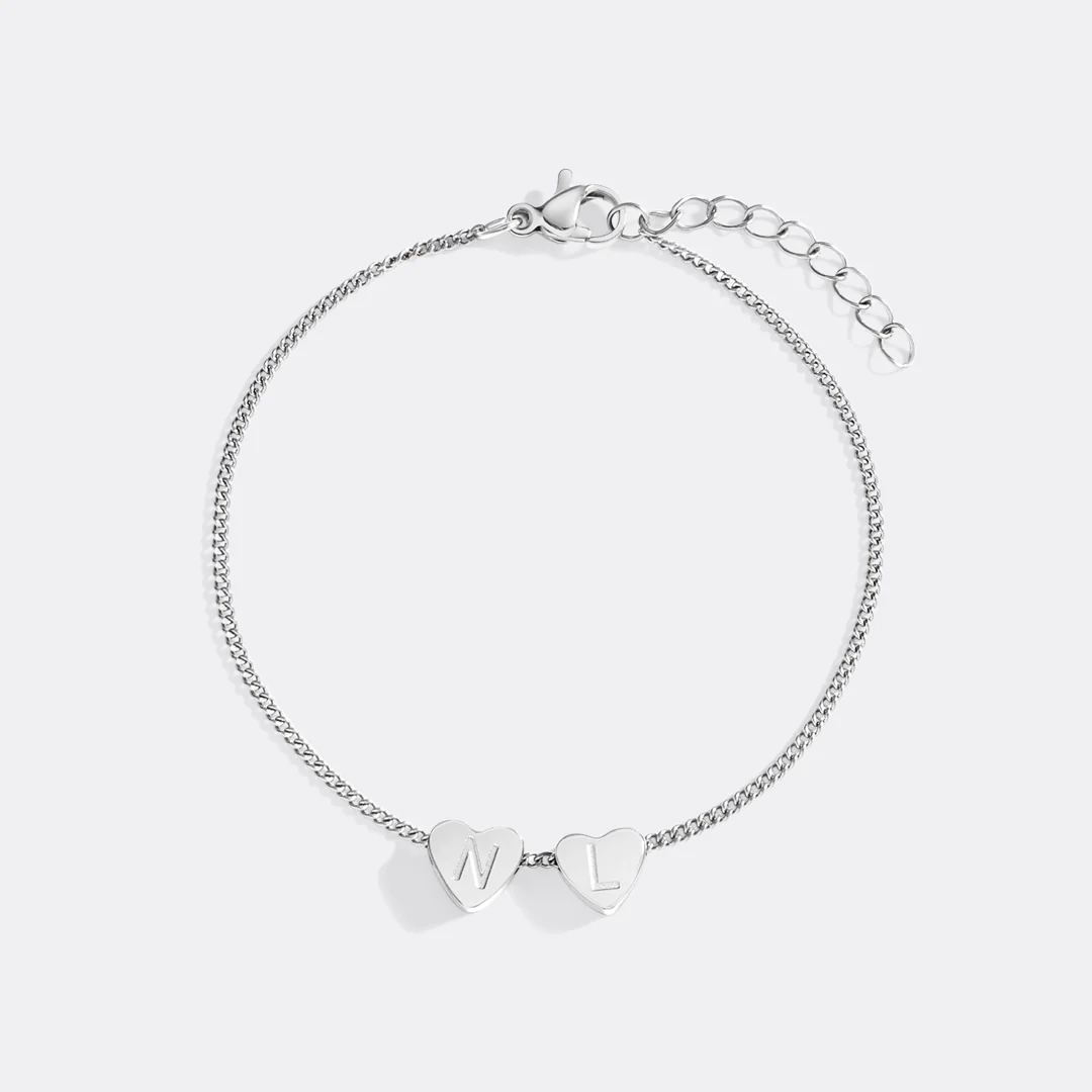 Dainty Initial Heart Bracelet - Image 8