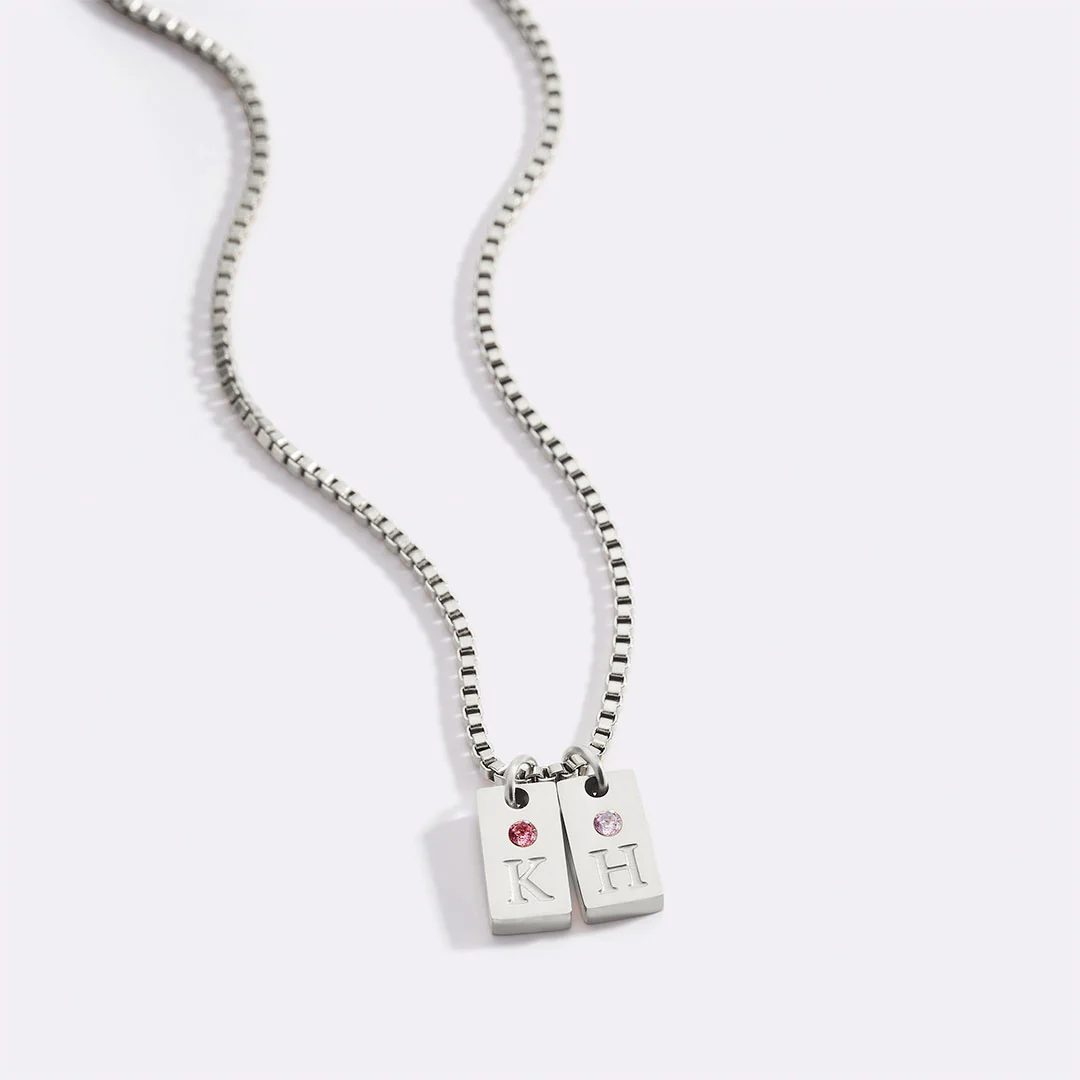 Dainty Pave Tag Initial Necklace - Image 23