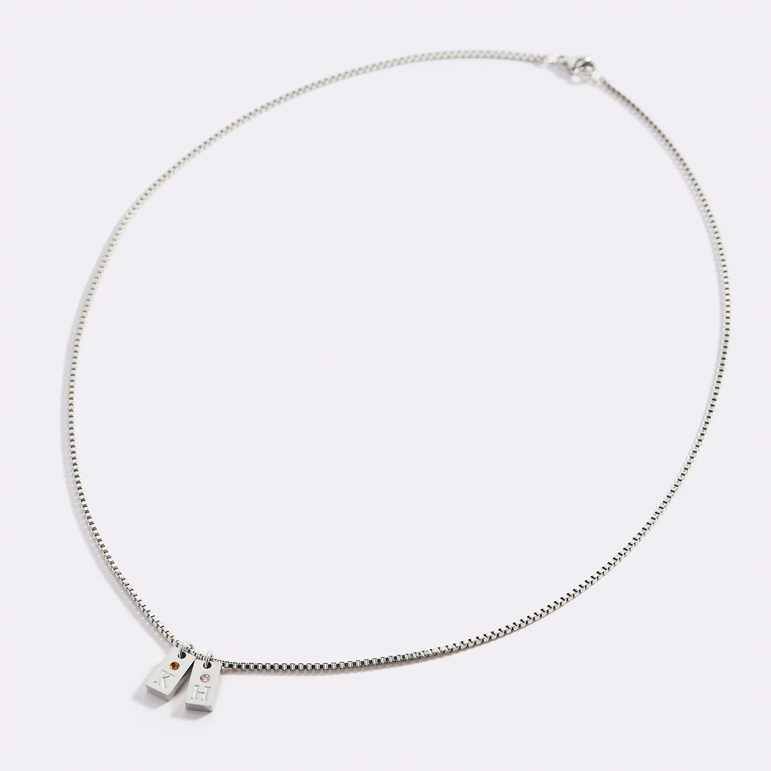 Dainty Pave Tag Initial Necklace - Image 24