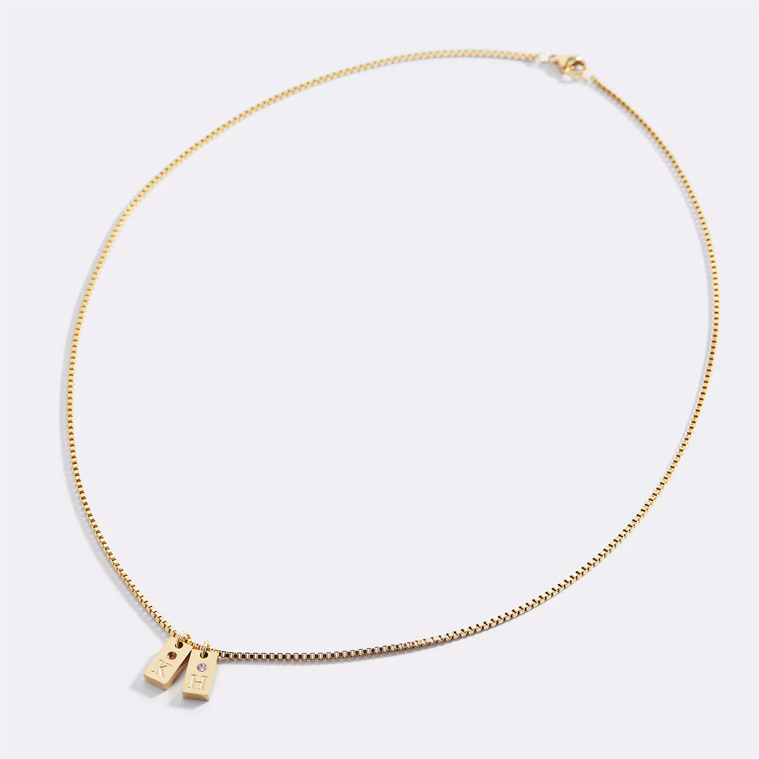 Dainty Pave Tag Initial Necklace - Image 25