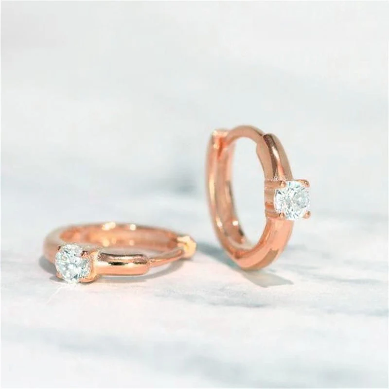 Dainty Single Stone Huggie Hoops - Image 8