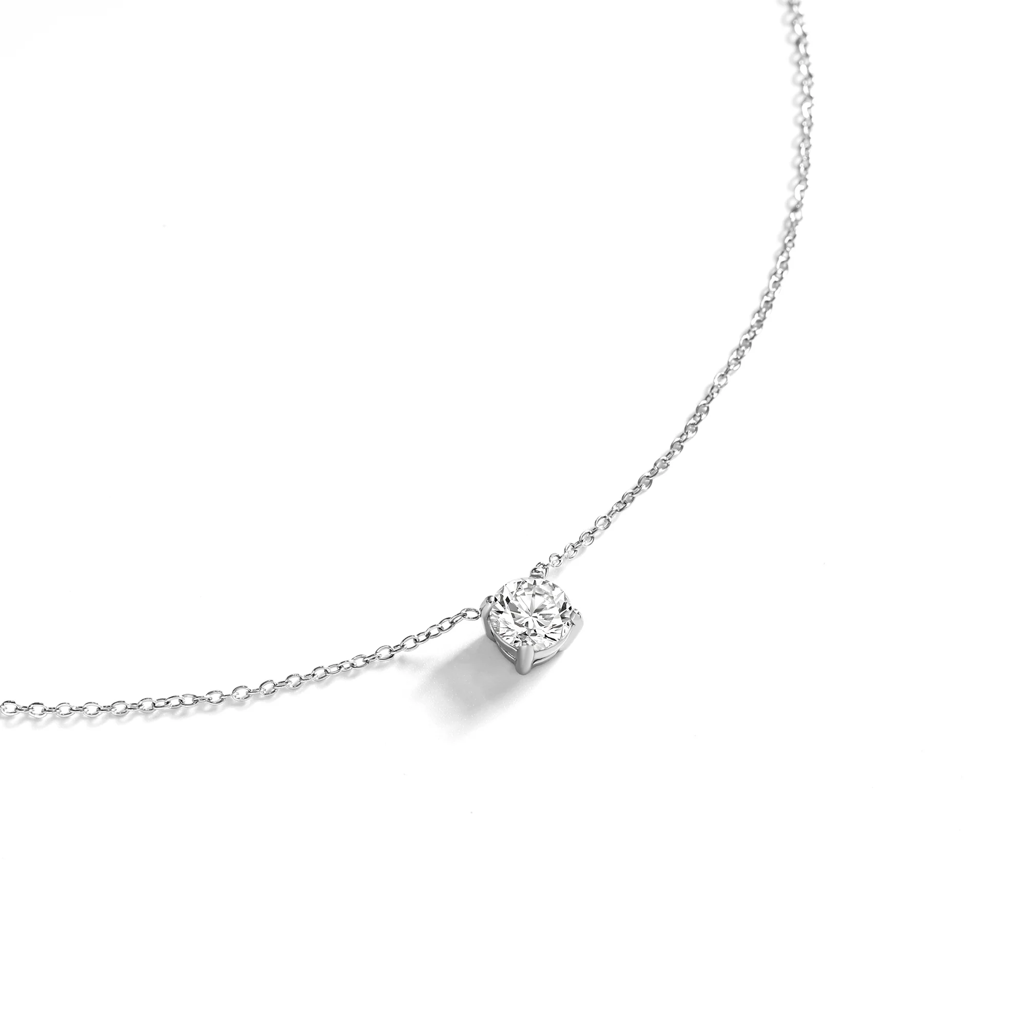 Dainty Solitaire Pendant Necklace - Image 7