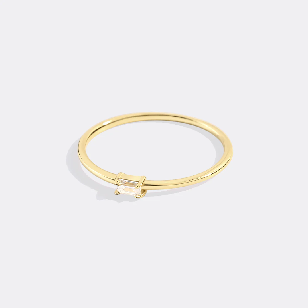 Diamond Dainty Baguette Stacking Ring - Image 7