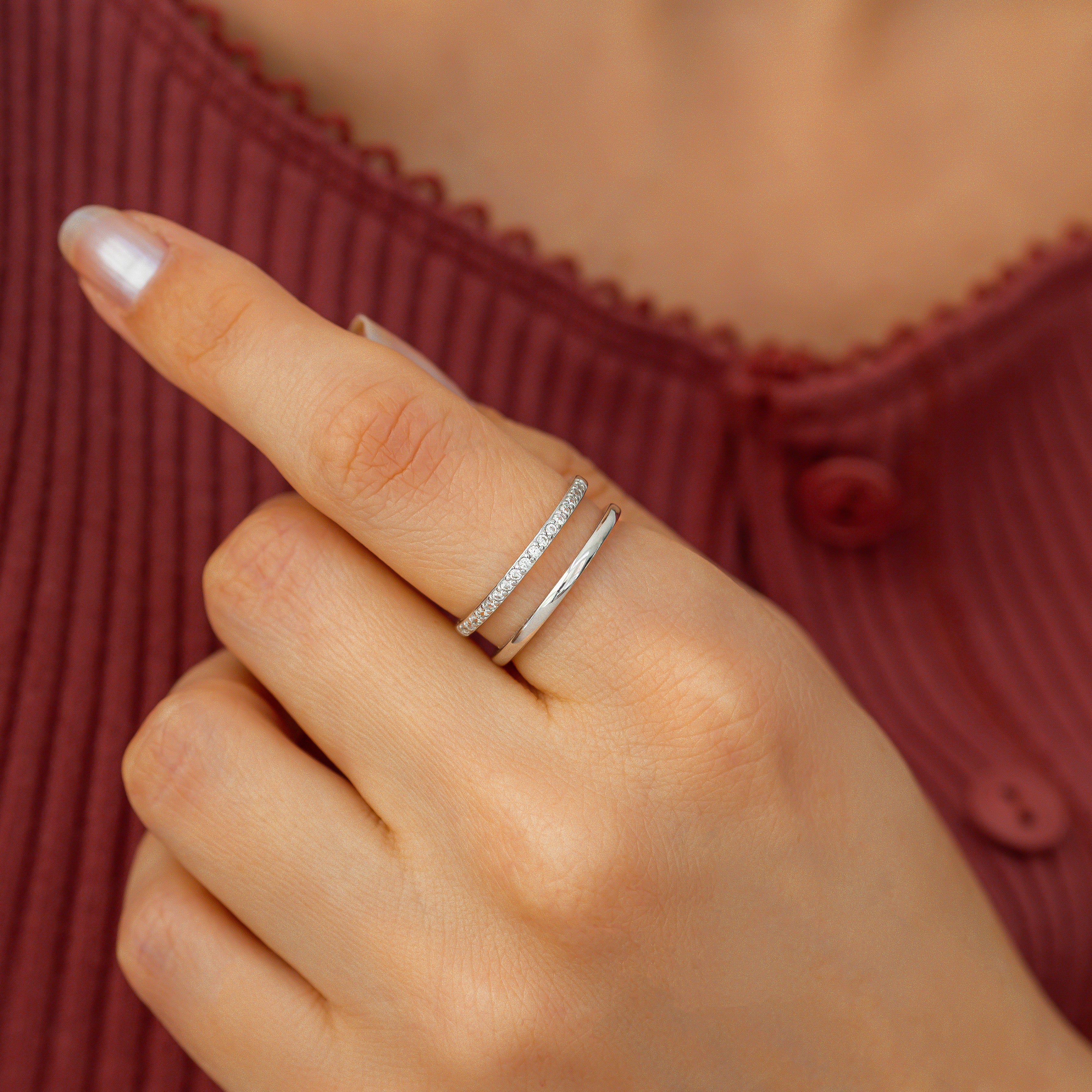 Double Band Pave Ring - Image 12