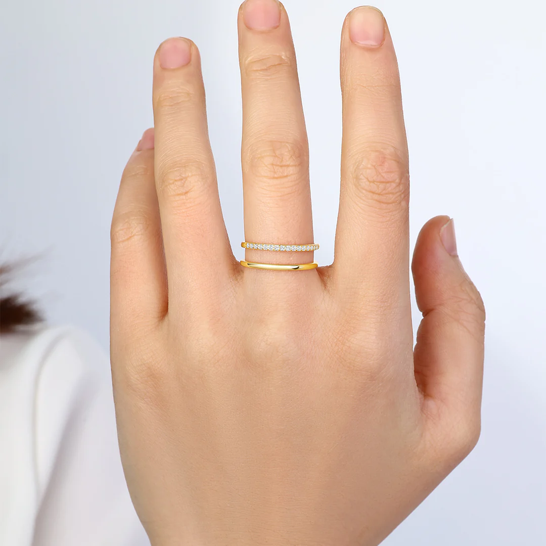 Double Band Pave Ring - Image 6