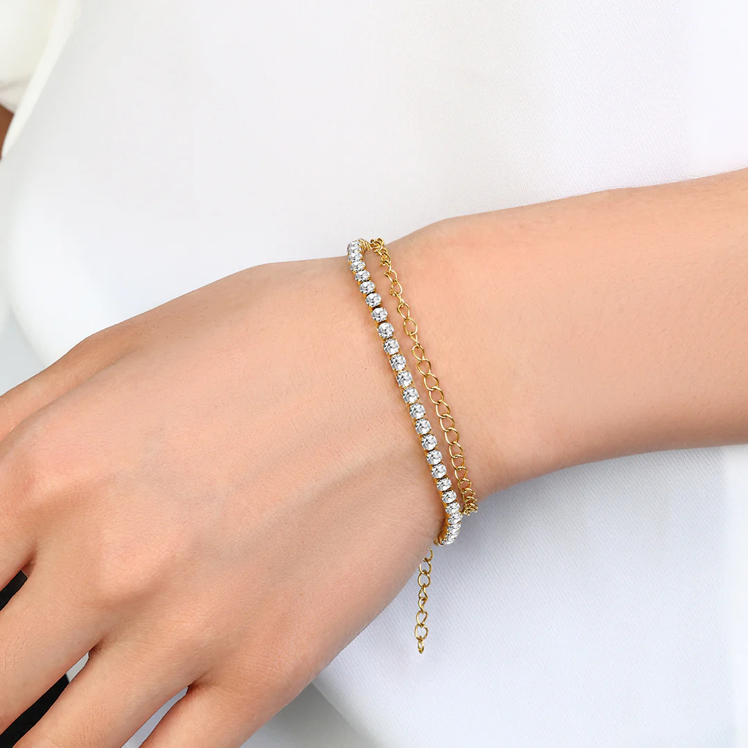 Double Chain Tennis Bracelet - Image 2