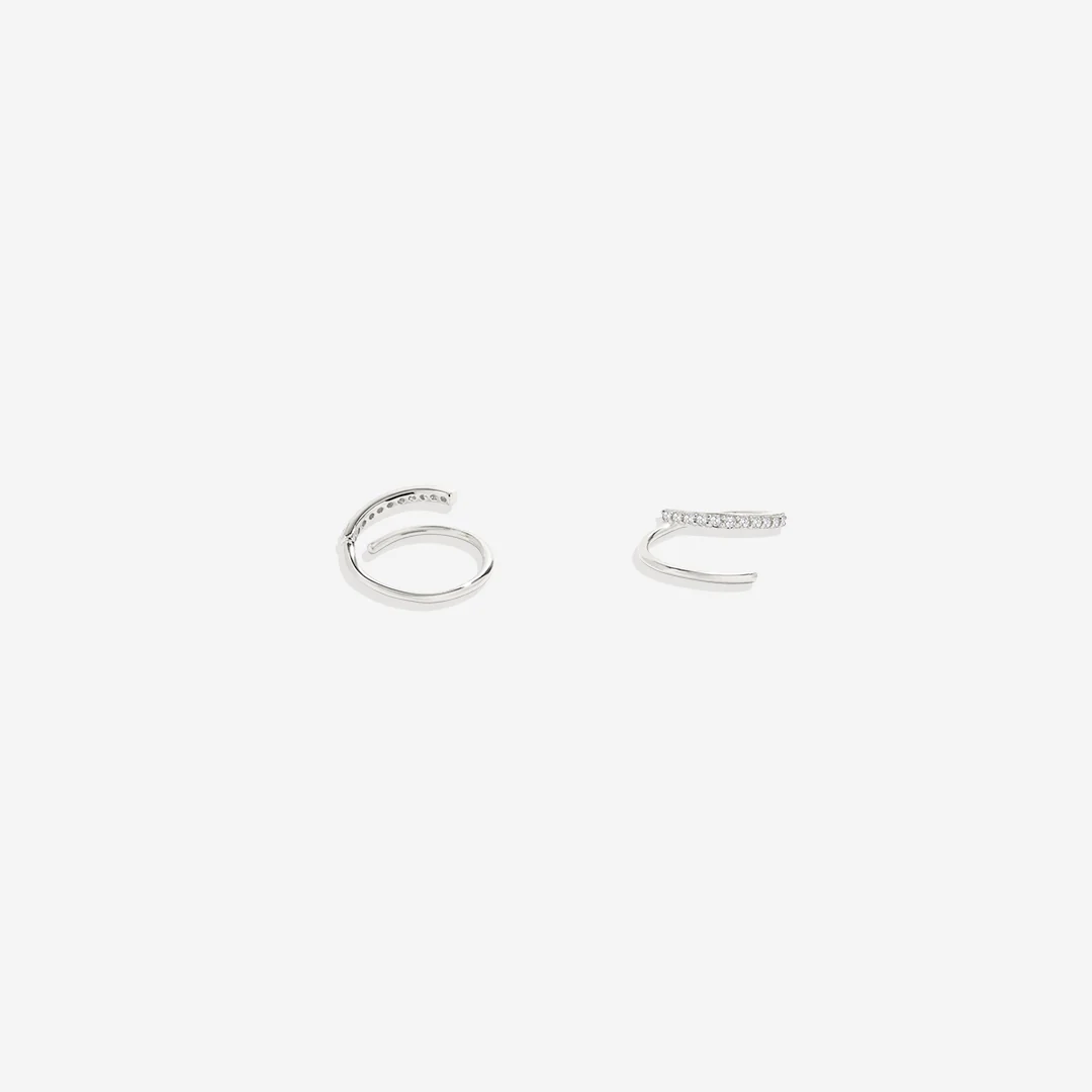 Double Loop Huggie Hoop Earrings - Image 13