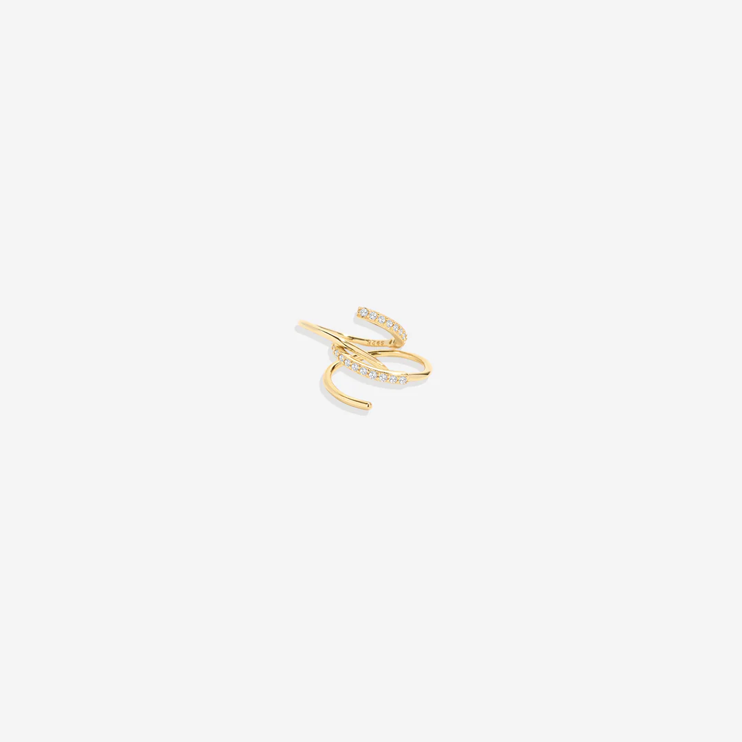 Double Loop Huggie Hoop Earrings - Image 5