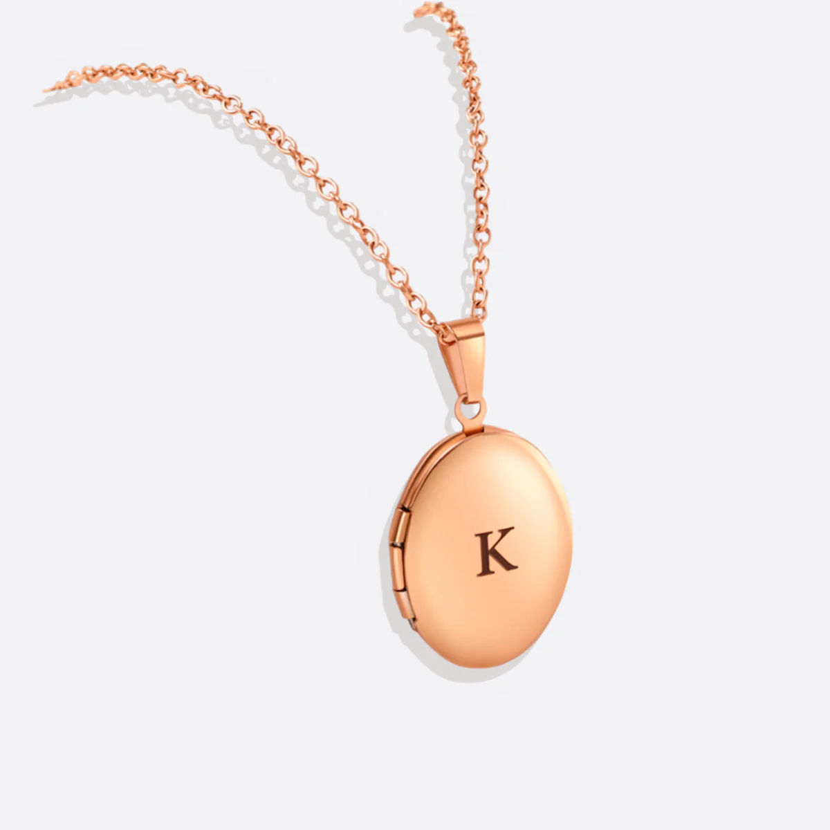 Engraved Oval Photo Locket Necklace - Image 17